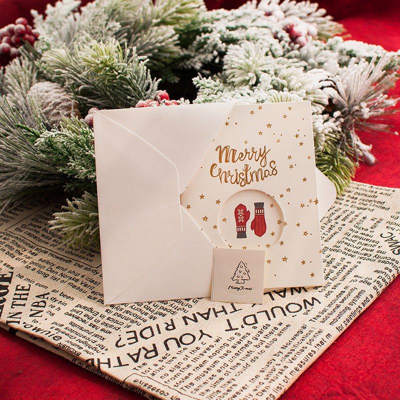 Happy Christmas Greeting Card Three Fold Card Suit