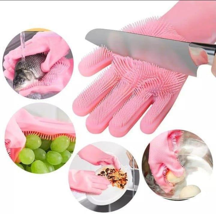 Silicone Dish Washing Gloves Pair