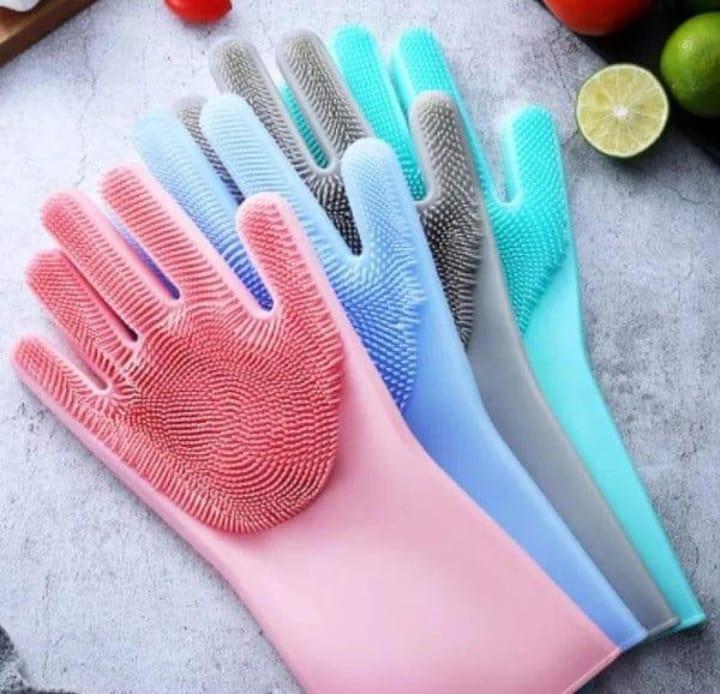 Silicone Dish Washing Gloves Pair