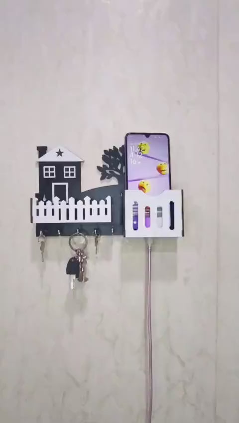 Modern Abstract 1 Pc Key Holder - Multi-Functional Mobile & Remote Organizer