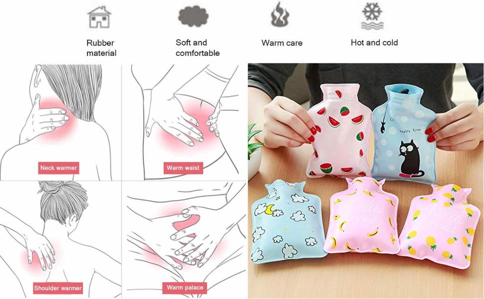 Mini Hot Water Bottle Bags - 4 Pcs