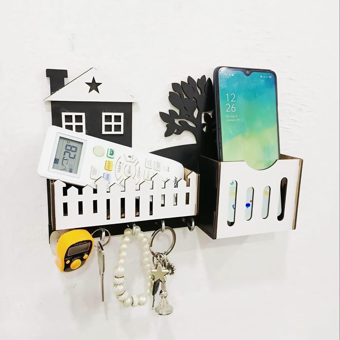 Modern Abstract 1 Pc Key Holder - Multi-Functional Mobile & Remote Organizer