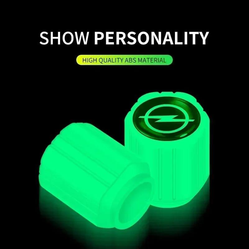 4 Pcs Luminous Wheel Valve Cap