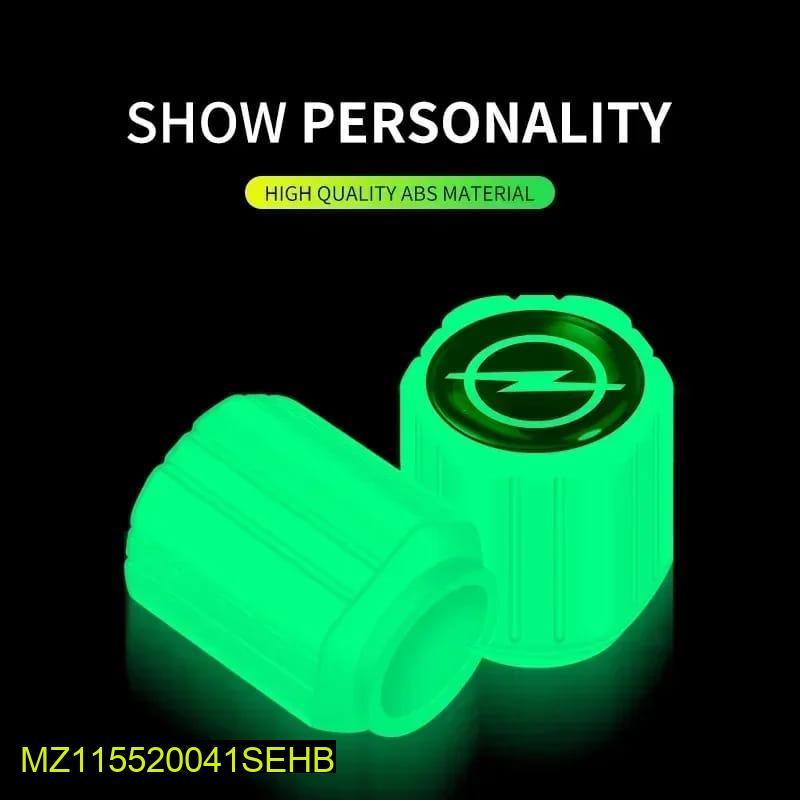 4 Pcs Luminous Wheel Valve Cap