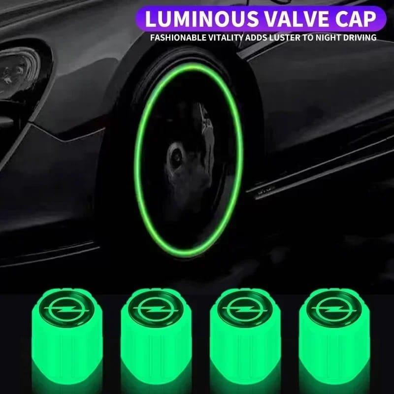 4 Pcs Luminous Wheel Valve Cap