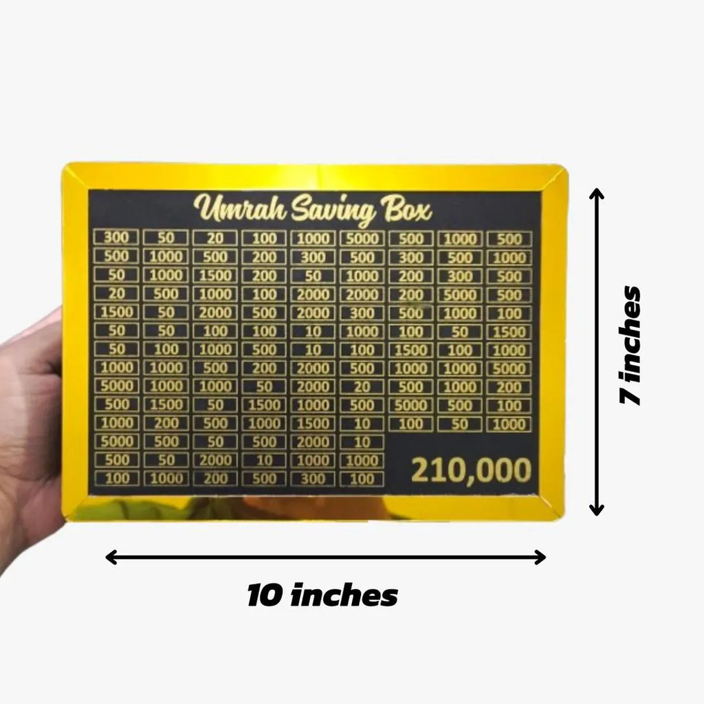 Umrah Saving Box Golden Black I Umrah Box I Umrah Gift Box I Umrah Money Box I 280 Days Plan