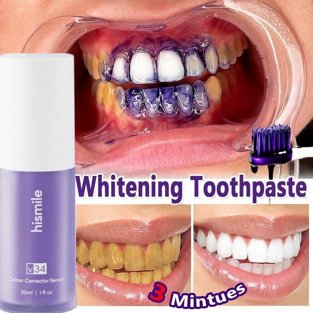 V34 Colour Corrector Serum - Teeth Whitening Purple Toothpaste, 30ml