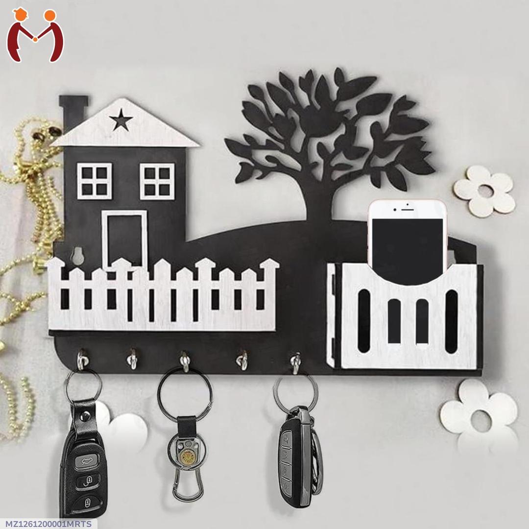 Modern Abstract 1 Pc Key Holder - Multi-Functional Mobile & Remote Organizer